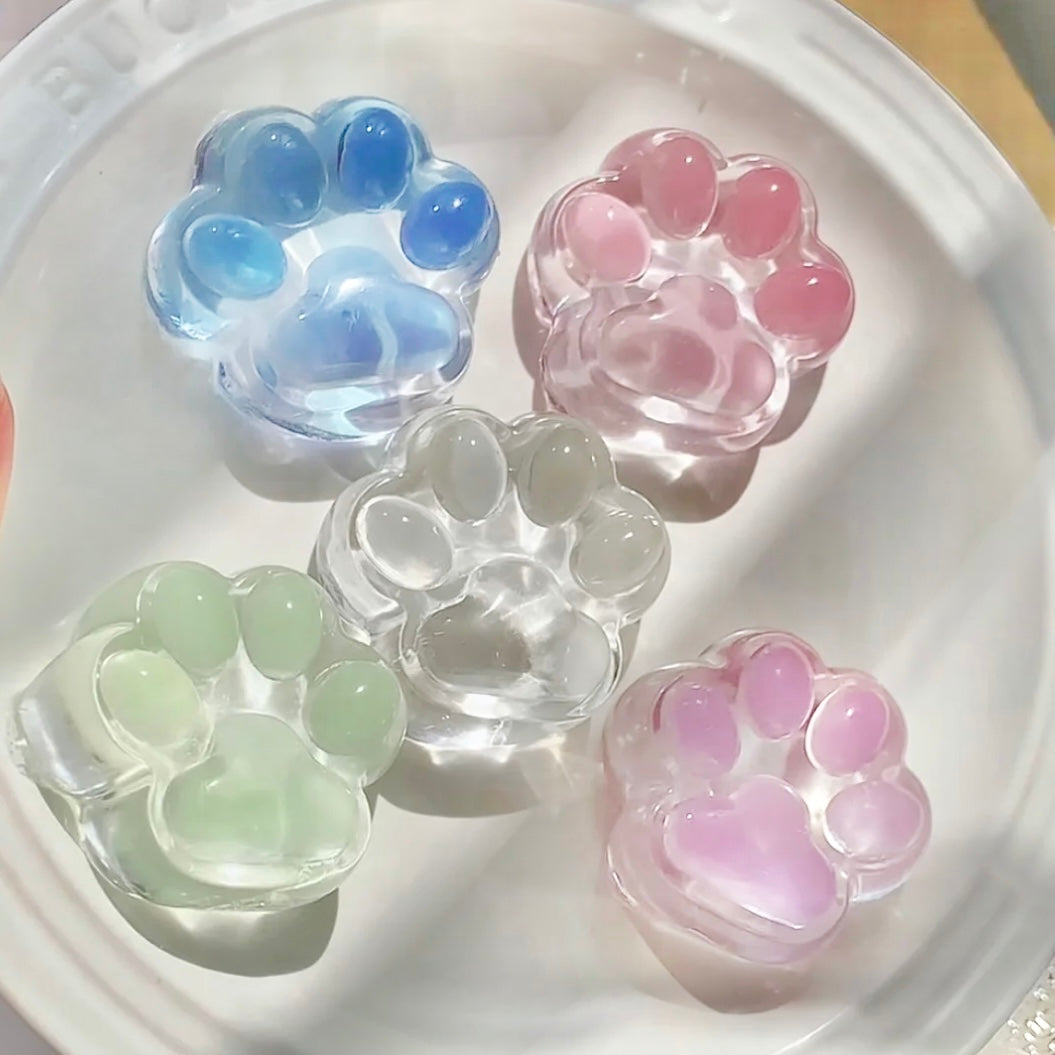 Transparent Kitty Paw Squishy Stress Relief Toy