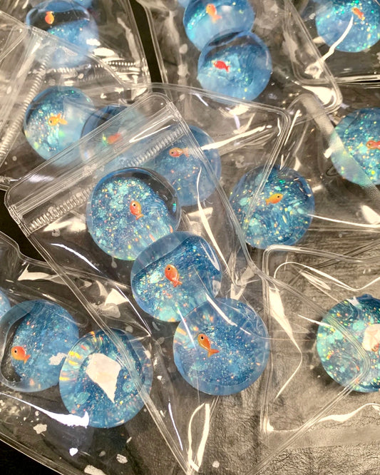 3 Transparent Fish Balls Squishy Stress Relief Decompression Toy