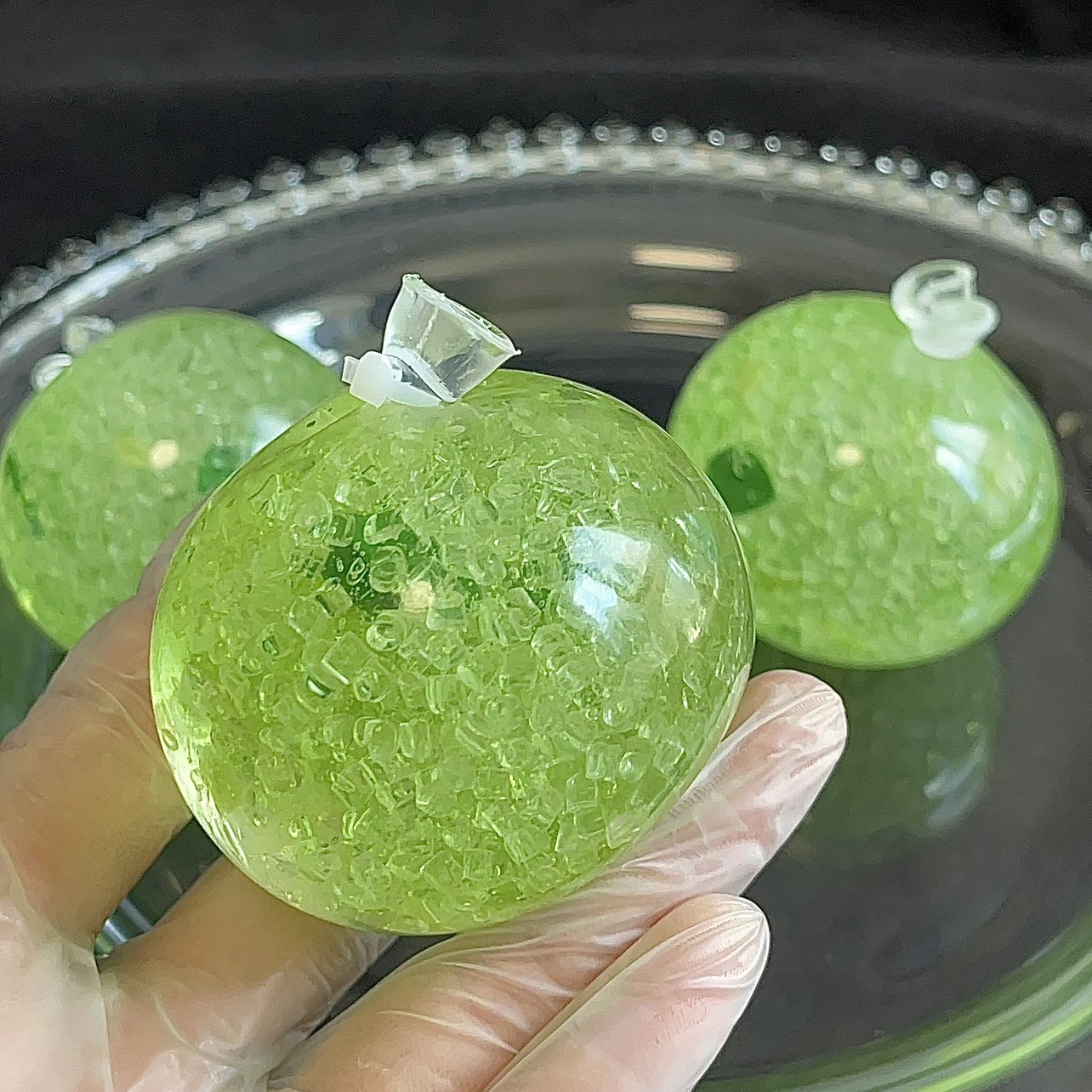 Stress Ball Glass Beads & Slime Filling Squishy Stress Relief Decompression Toy