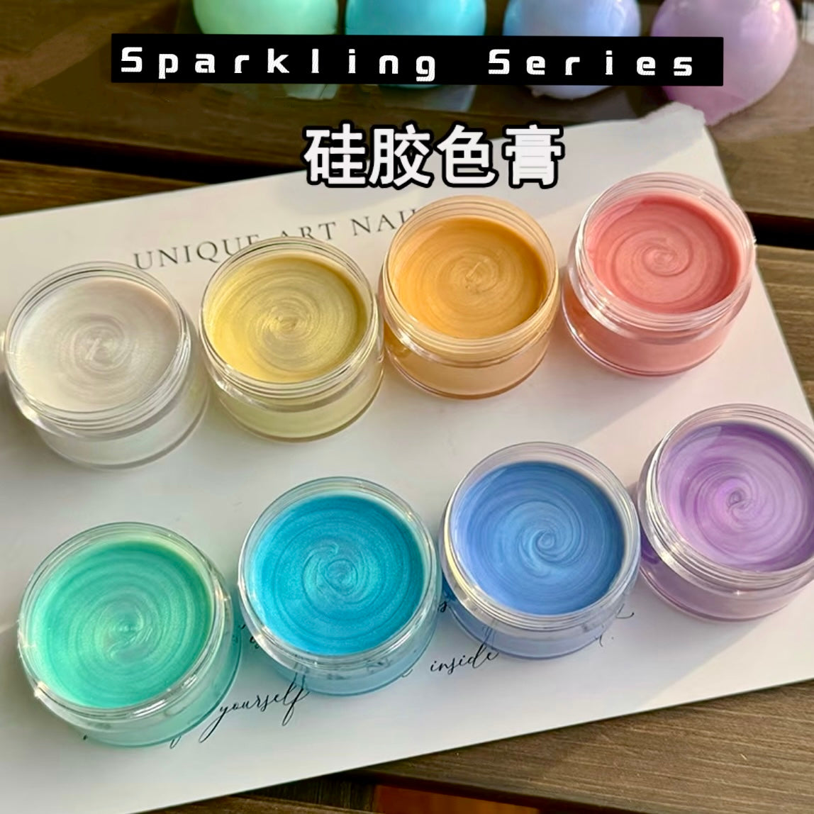 8 Colors Sparkling Squishy Silicone Glitter Color Dye for Squishy Silicone-20g Each