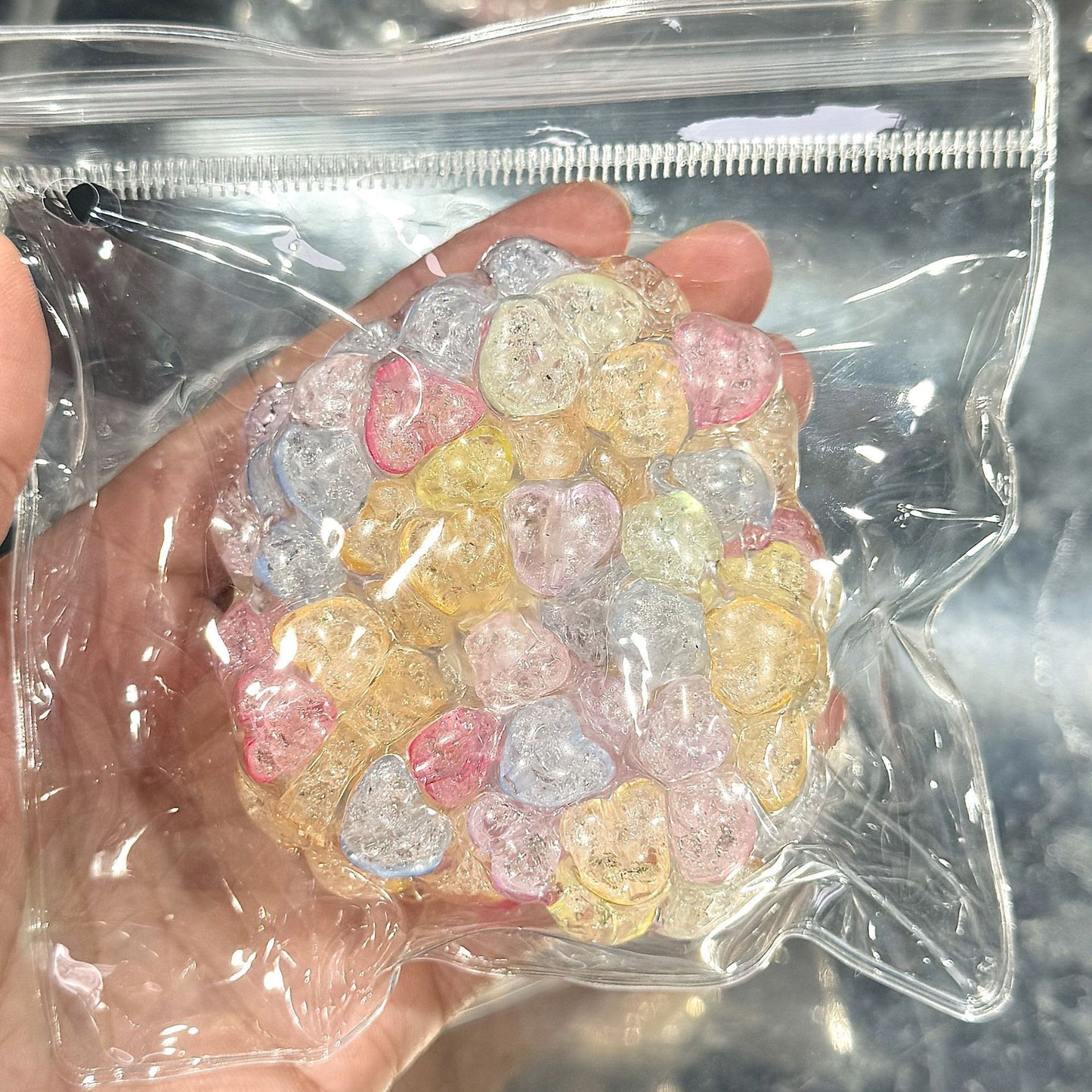Stress Ball Heart Beads Squishy Stress Relief Decompression Toy