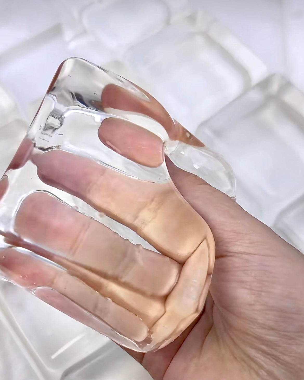 Transparent Ice Cube Squishy Stress Relief Decompression Toy