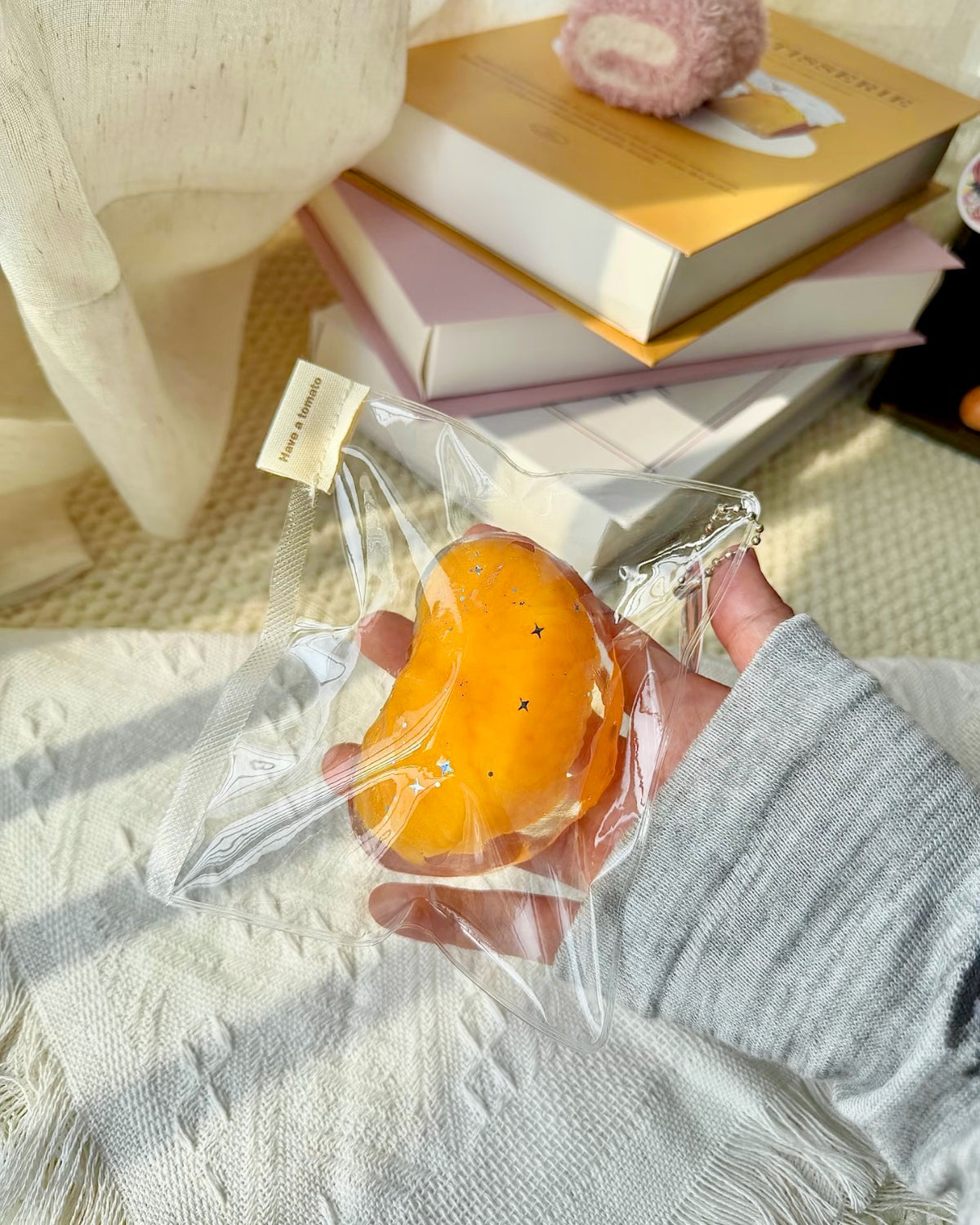 Transparent Orange Jelly Taba Squishy Stress Relief Decompression Toy
