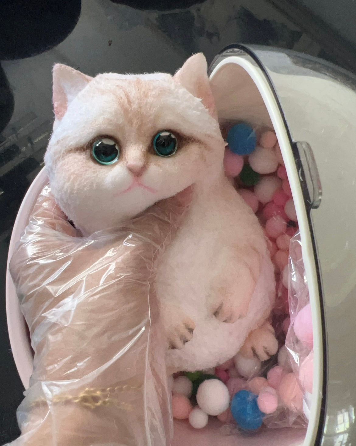Big Kitty Squishy Stress Relief Toy with a Storage Cart
