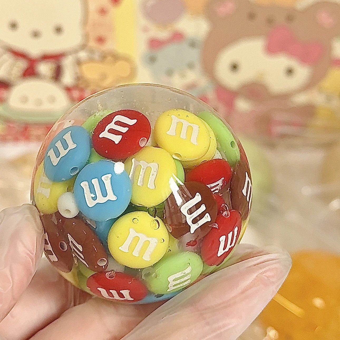 Stress Ball M&M Blocks Filling Squishy Stress Relief Decompression Toy