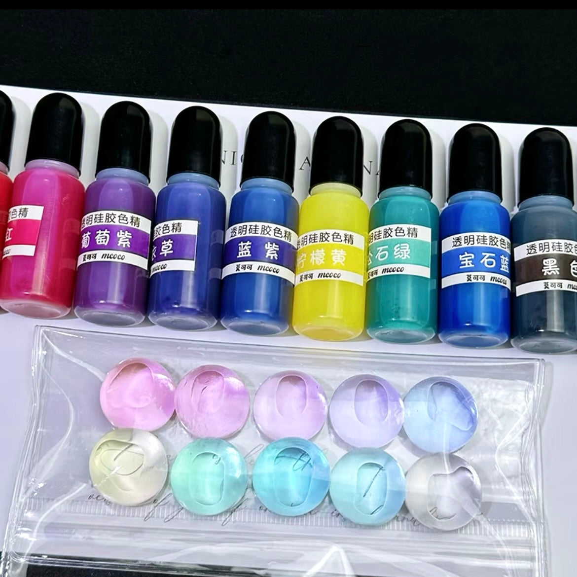 10 Colors Transparent Silicone Color Dye for Squishy Silicone-10g Each