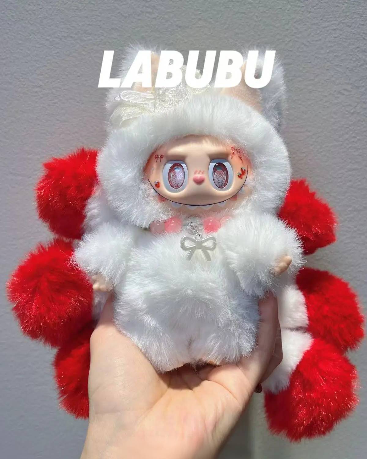 18cm Retrofit Nine-Tails Labubu Plush Toy - Handmade Unique Labubu Custom Design