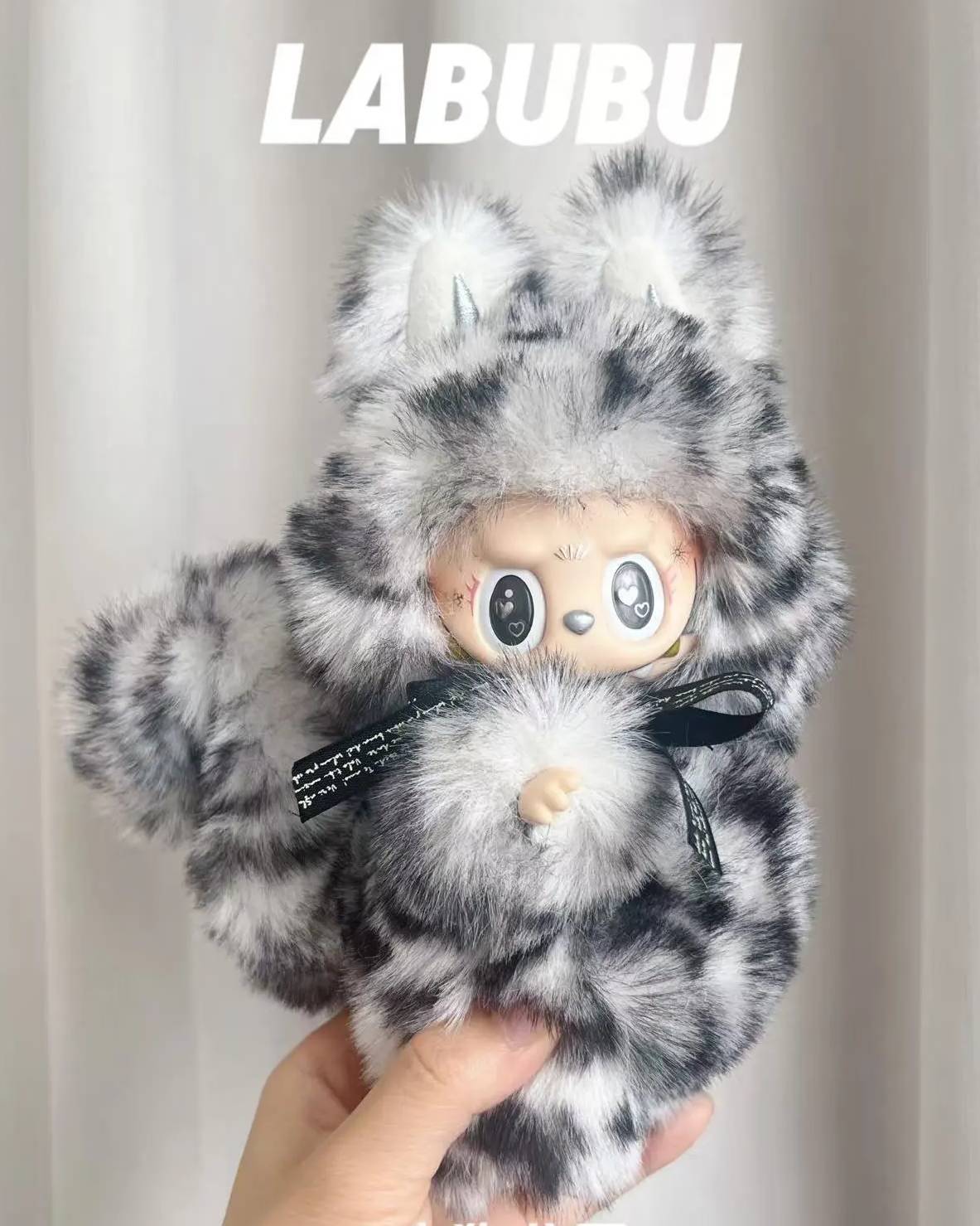 18cm Retrofit Fox Labubu Plush Toy - Handmade Unique Labubu Custom Design