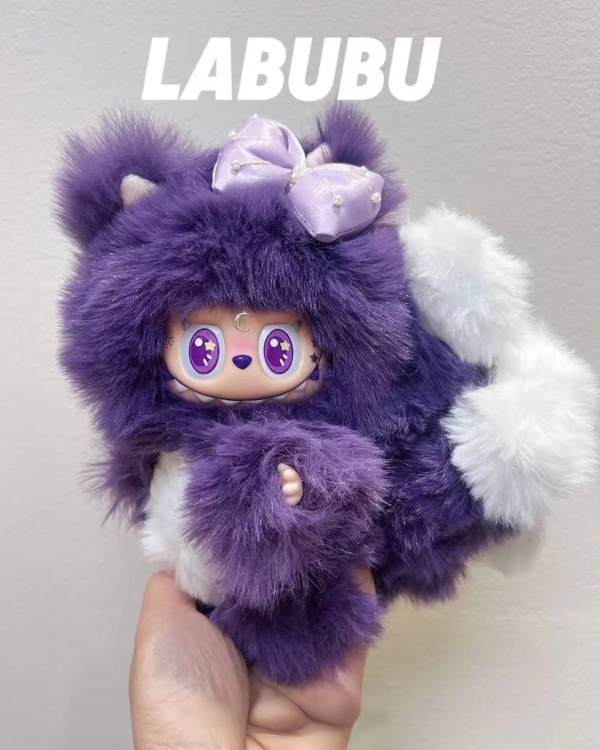 18cm Retrofit Nine-Tails Labubu Plush Toy - Handmade Unique Labubu Custom Design