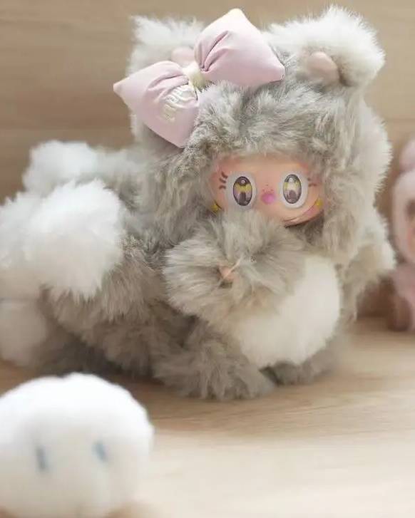 18cm Retrofit Nine-Tails Labubu Plush Toy - Handmade Unique Labubu Custom Design