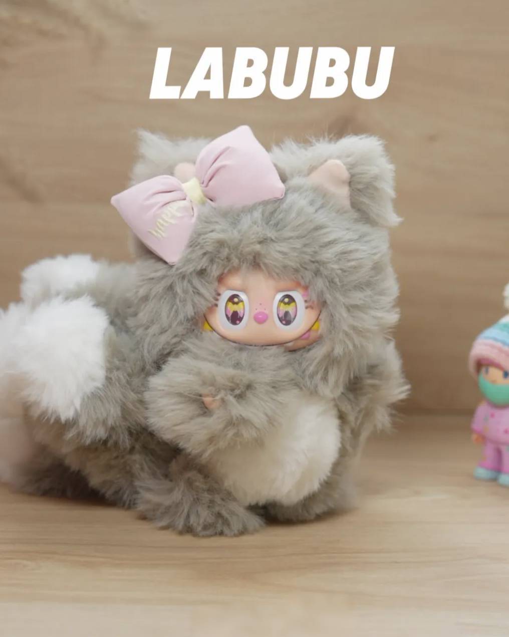 18cm Retrofit Nine-Tails Labubu Plush Toy - Handmade Unique Labubu Custom Design