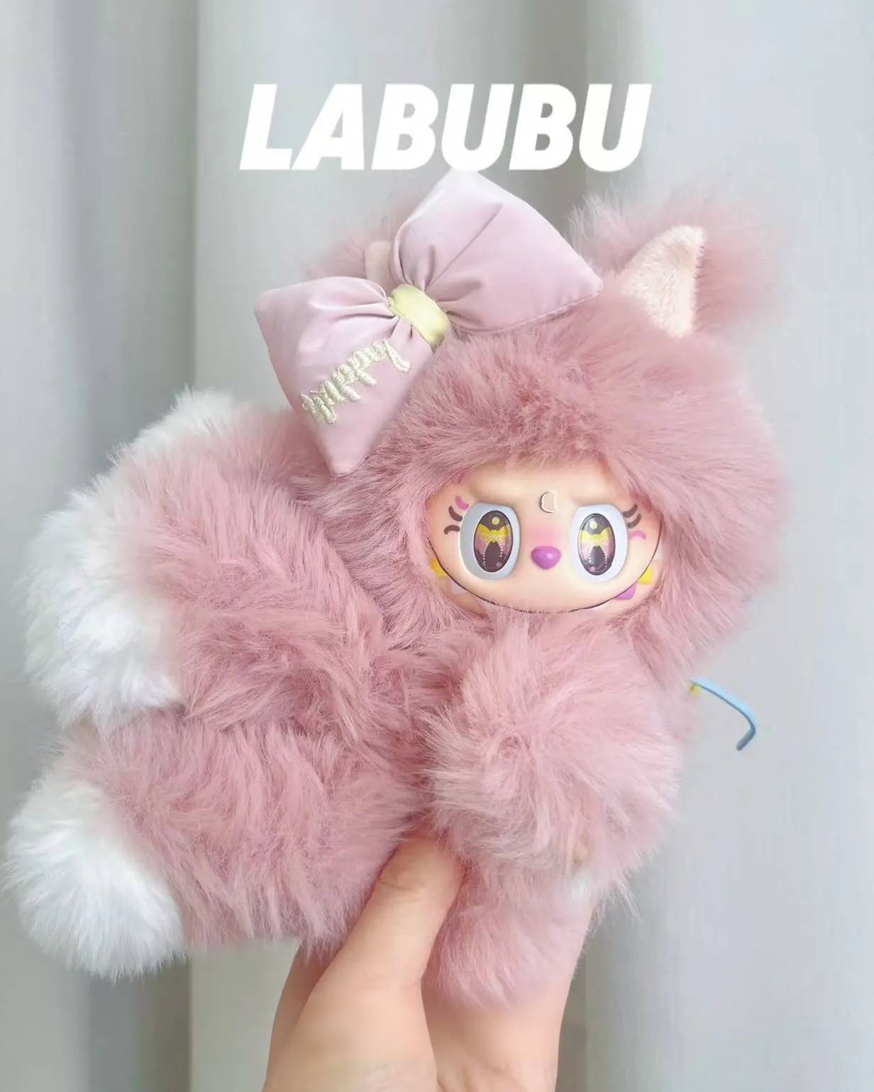 18cm Retrofit Nine-Tails Labubu Plush Toy - Handmade Unique Labubu Custom Design