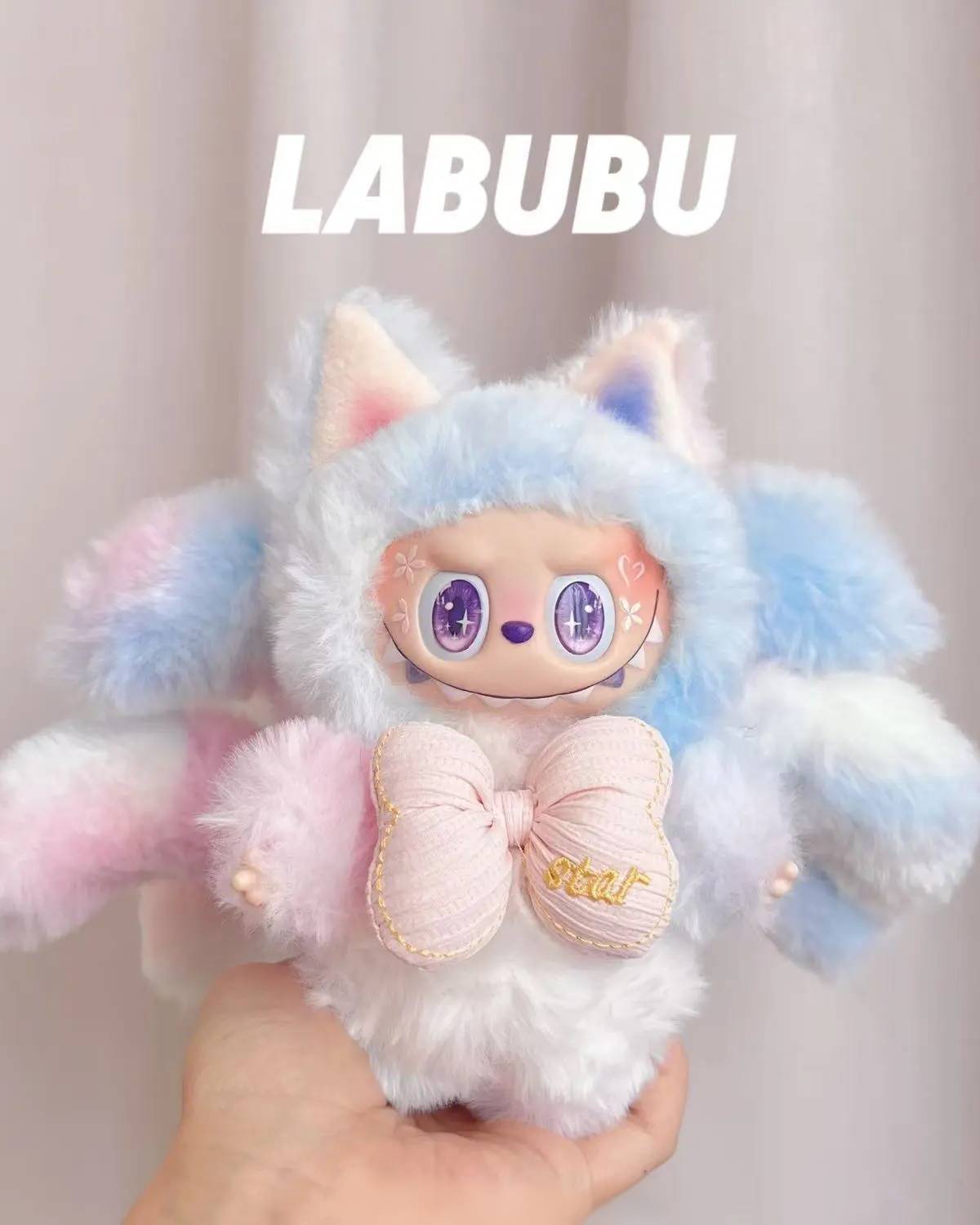 18cm Retrofit Nine-Tails Labubu Plush Toy - Handmade Unique Labubu Custom Design