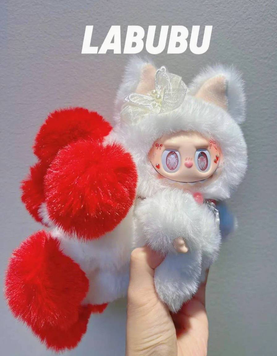 18cm Retrofit Nine-Tails Labubu Plush Toy - Handmade Unique Labubu Custom Design