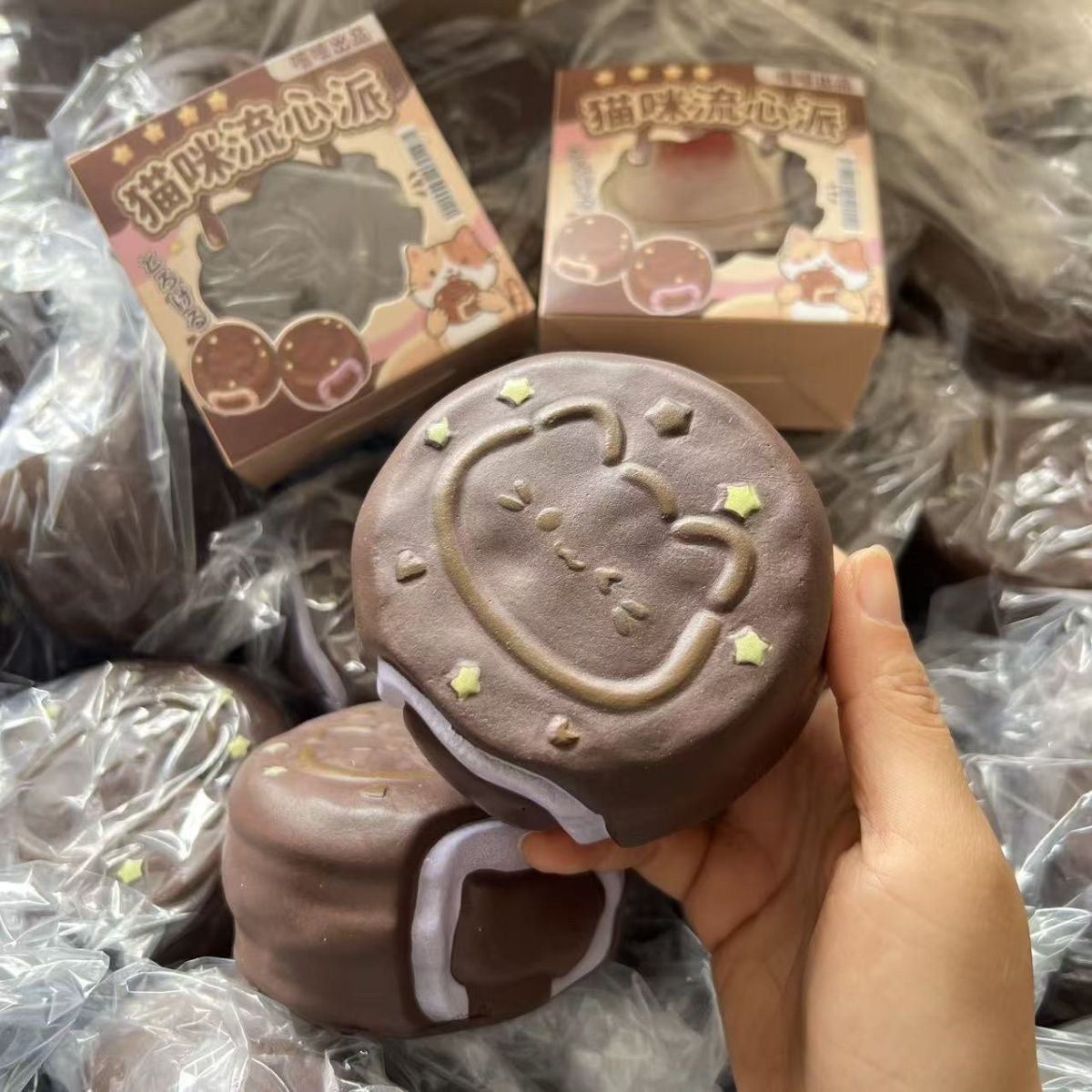 Kitty Chocolate Pie Slow Rising Squishy Stress Relief Decompression Toy