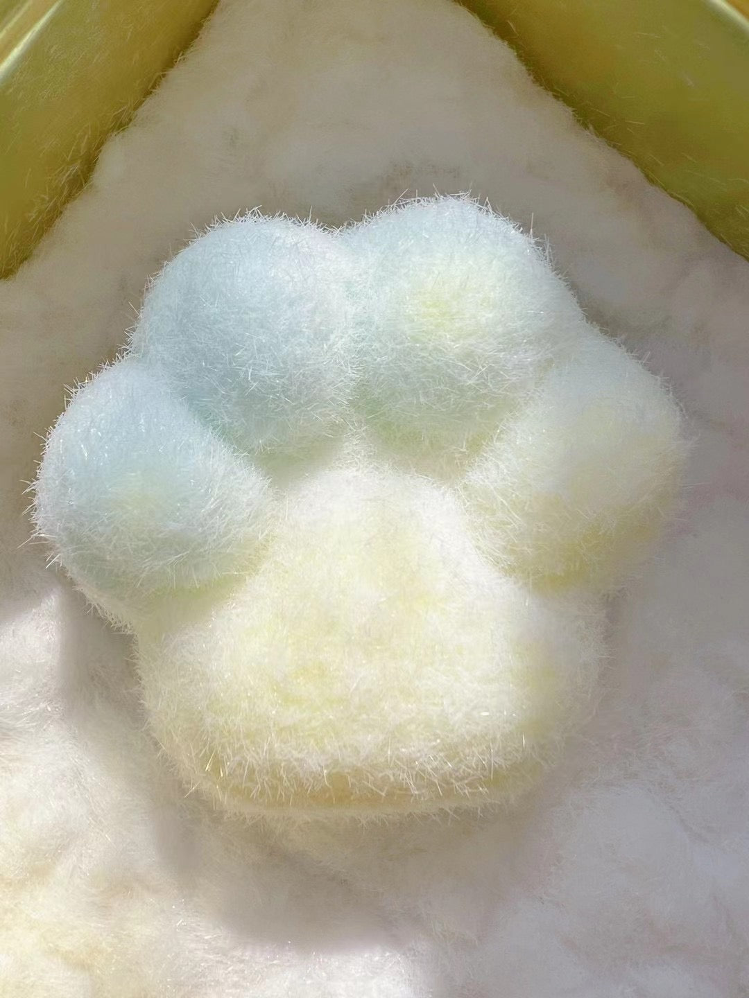 Squishy Contrast Colour Kitty Paw Stress Relief Decompression Toy w/ Flocking