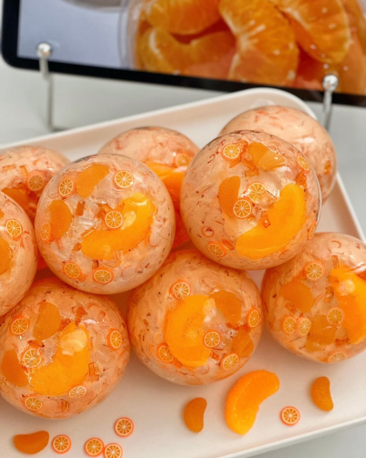 Orange Jelly Stress Ball Squishy Stress Relief Decompression Toy