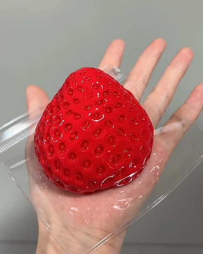 Strawberry Squishy Stress Relief Decompression Toy with Coconut Flakes