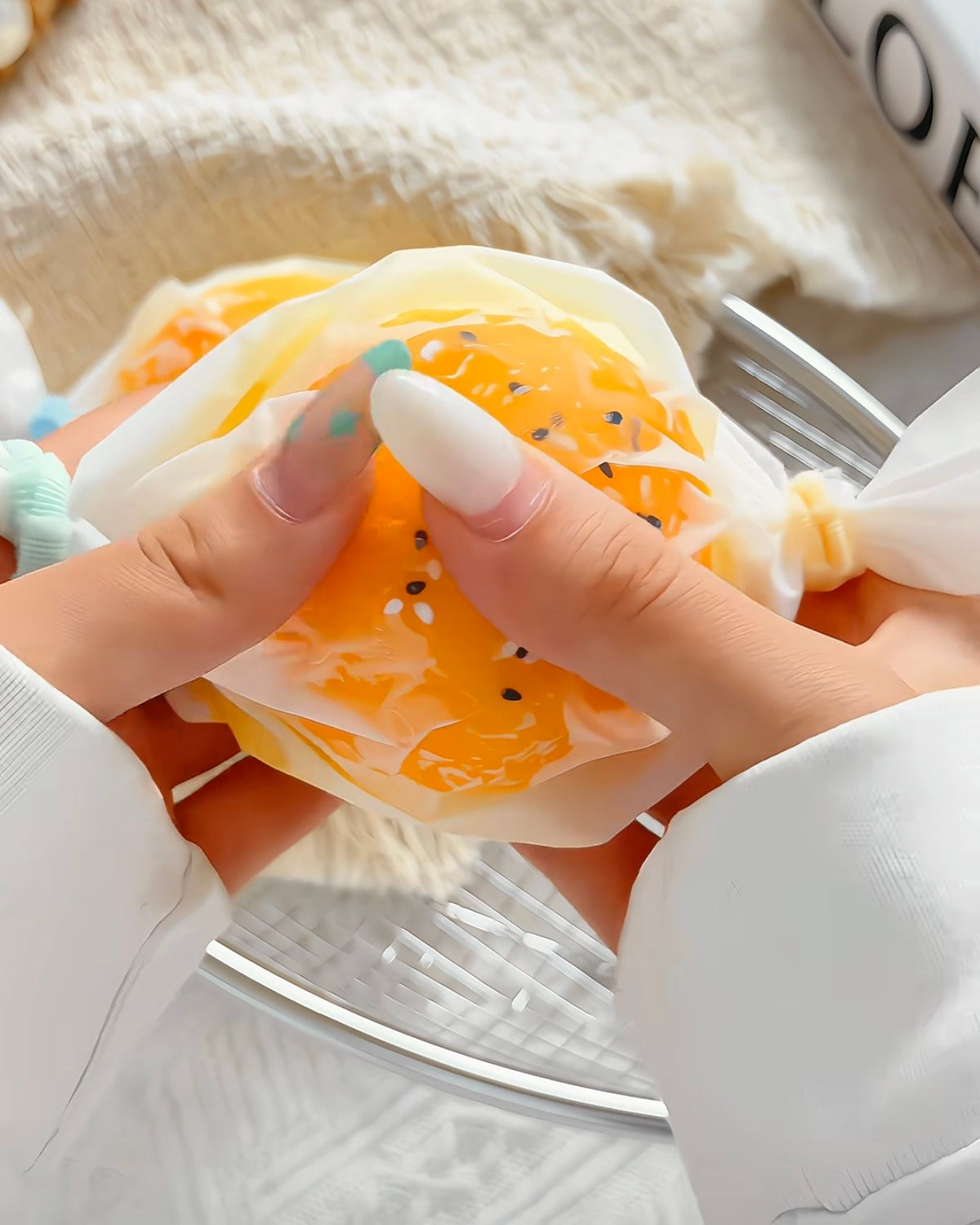 Cracking Sesame Egg Stress Ball Squishy Stress Relief Fidget Toy
