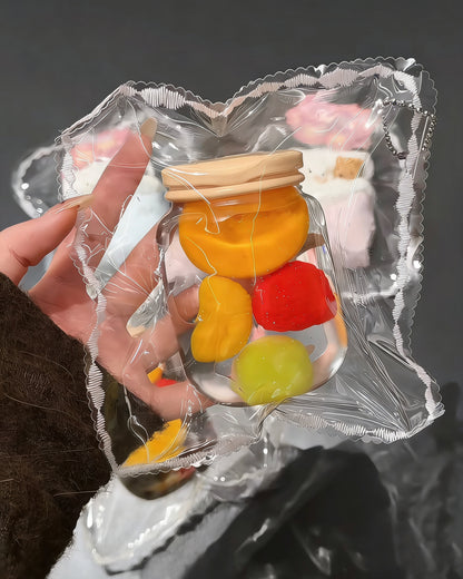 Fruit Mason Jar Stress Ball Squishy Stress Relief Decompression Toy