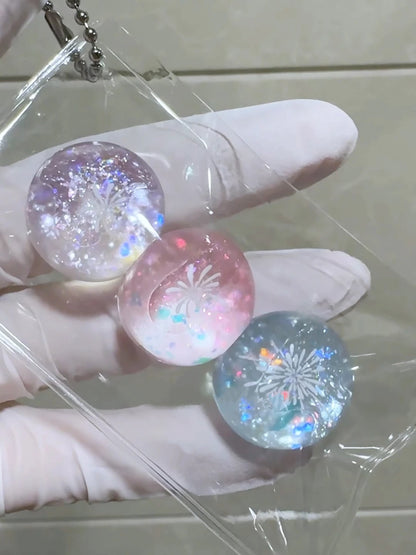 3 Transparent Firework Balls Squishy Stress Relief Decompression Toy