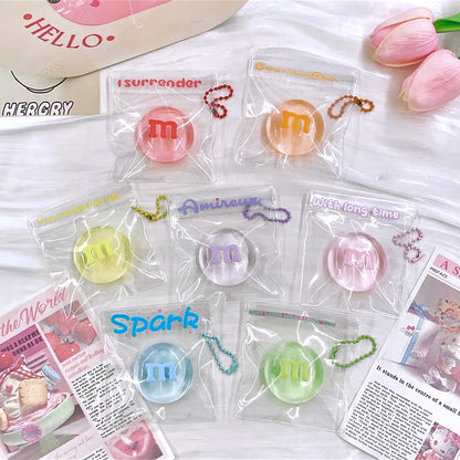 Transparent M&M Candy Squishy Stress Relief Decompression Toy