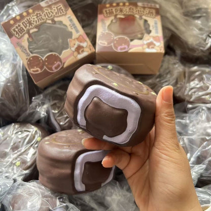 Kitty Chocolate Pie Slow Rising Squishy Stress Relief Decompression Toy
