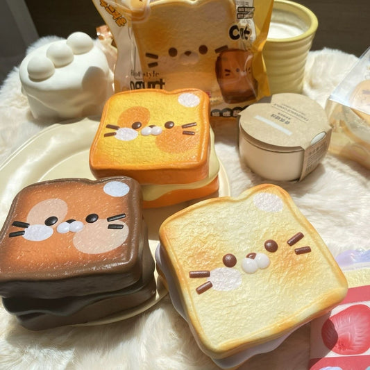 Kitty Toast Slow Rising Squishy Stress Relief Decompression Toy