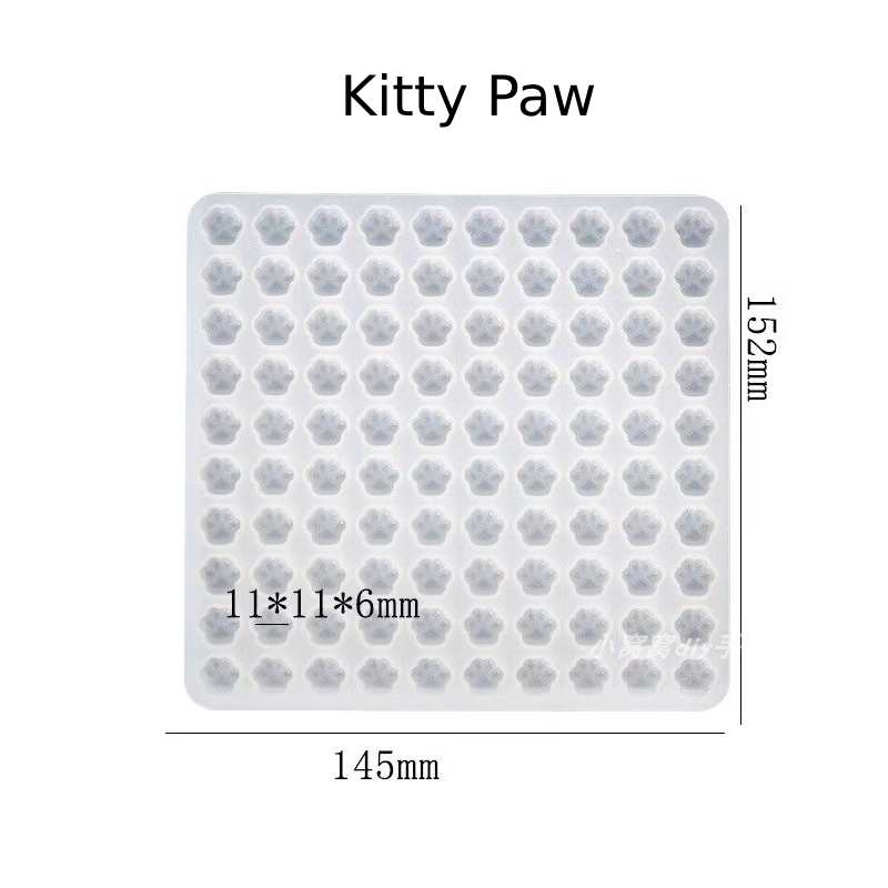 Mini Kitty Paw Molds for Squishy Epoxy Resin UV Resin Wax