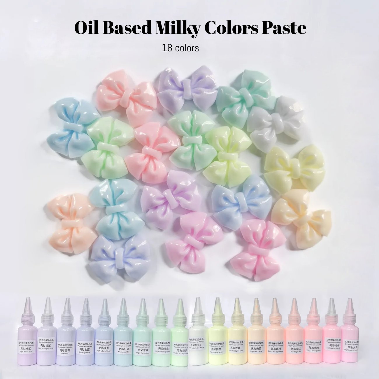 18 Colors Oil Based Silicone Color Dye Milky Color Paste for Silicone Squishy-30g Each