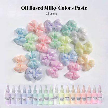 18 Colors Oil Based Silicone Color Dye Milky Color Paste for Silicone Squishy-30g Each